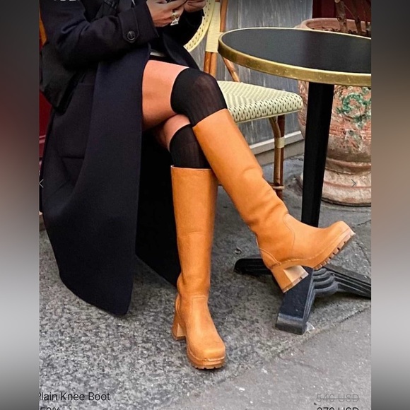 Swedish Hasbeens Plain Knee Boots - Picture 1 of 11
